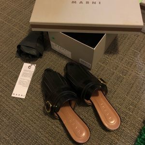 MARNI black Sabot mules